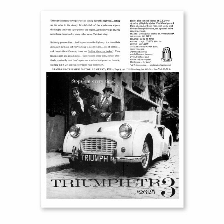 RFP157 Triumph TR3 Stop Em Classic print