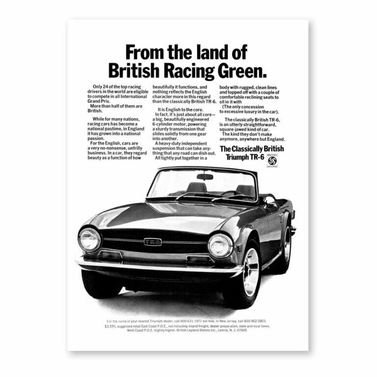 RFP177 Triumph TR6 British Racing Green Classic print