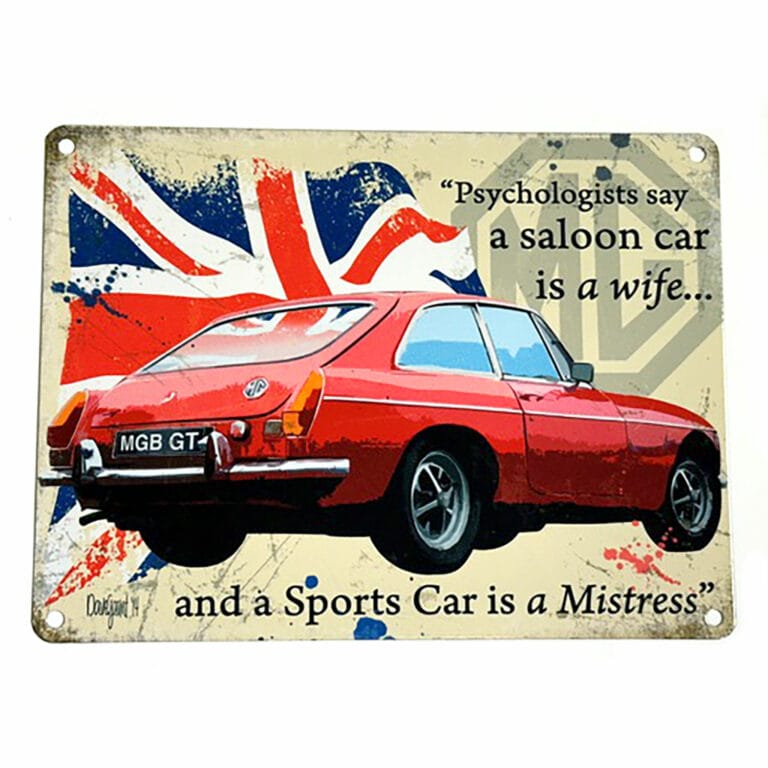 Insegna Metallo Retrò 20x30 Cm – MG Midget Parking Only – Decorazione Muro Per Garage E Officina